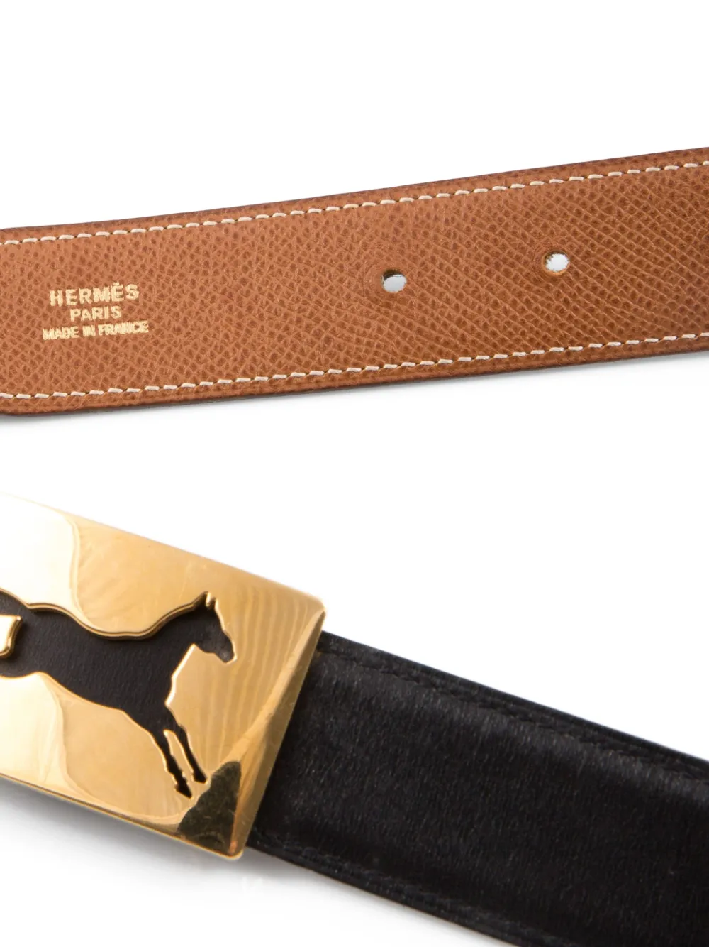 Hermès Pre-Owned 1994 horse-buckle Leather Belt | Black  display picture 3