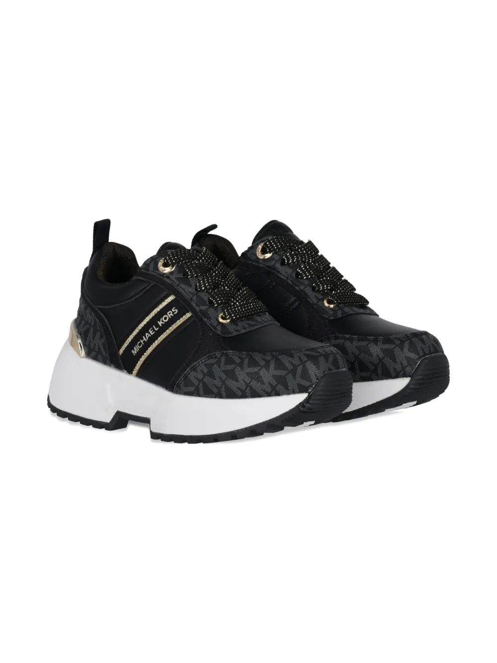 Michael Kors Kids logo-print platform sneakers | Black | Image 1