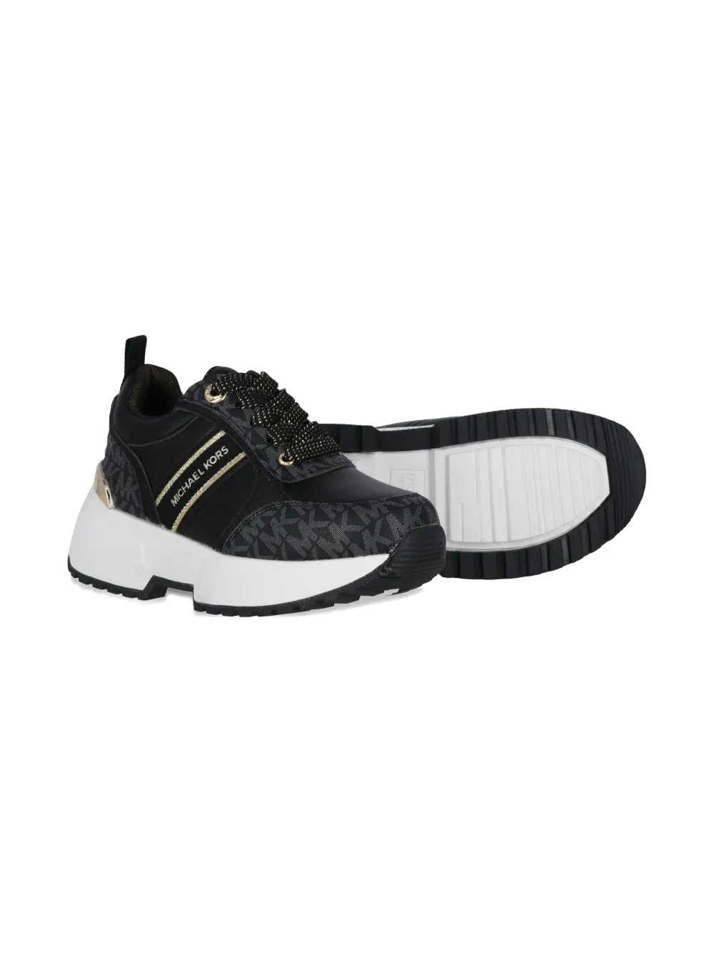 Michael Kors Kids logo-print platform sneakers Black