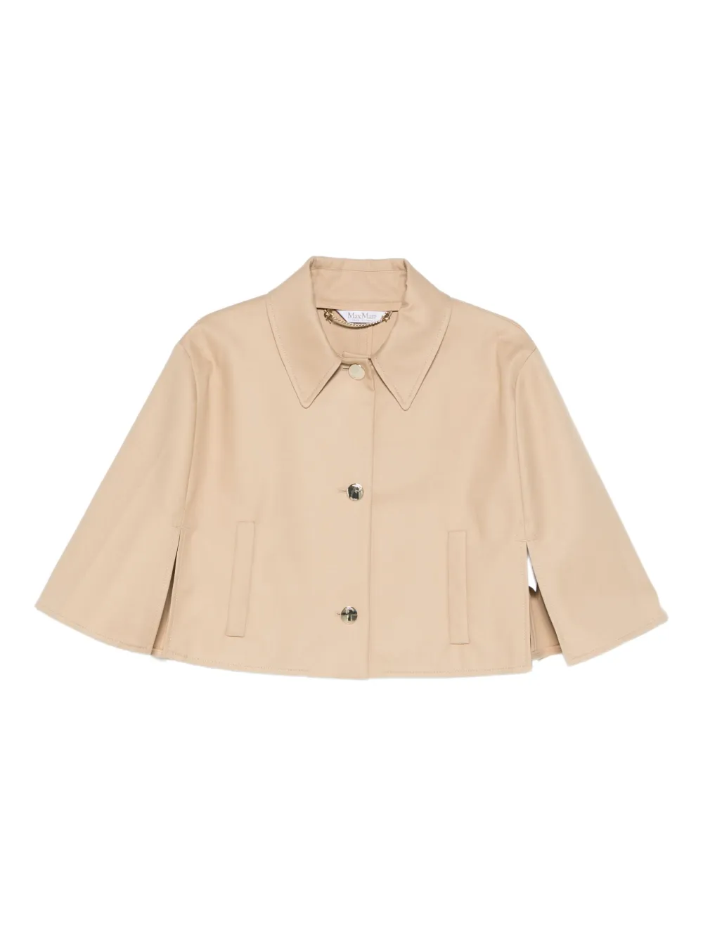 Max Mara Button-down Cape Jacket In Brown