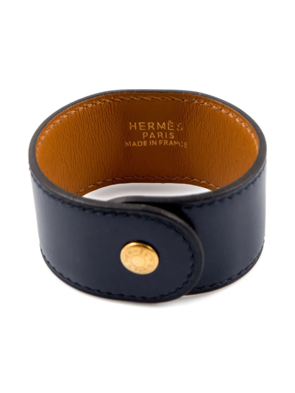 Hermès Pre-Owned 1998 Medor stud leather bracelet - ブルー Hermès Pre-Owned 1998 Medor stud leather bracelet - ブルー