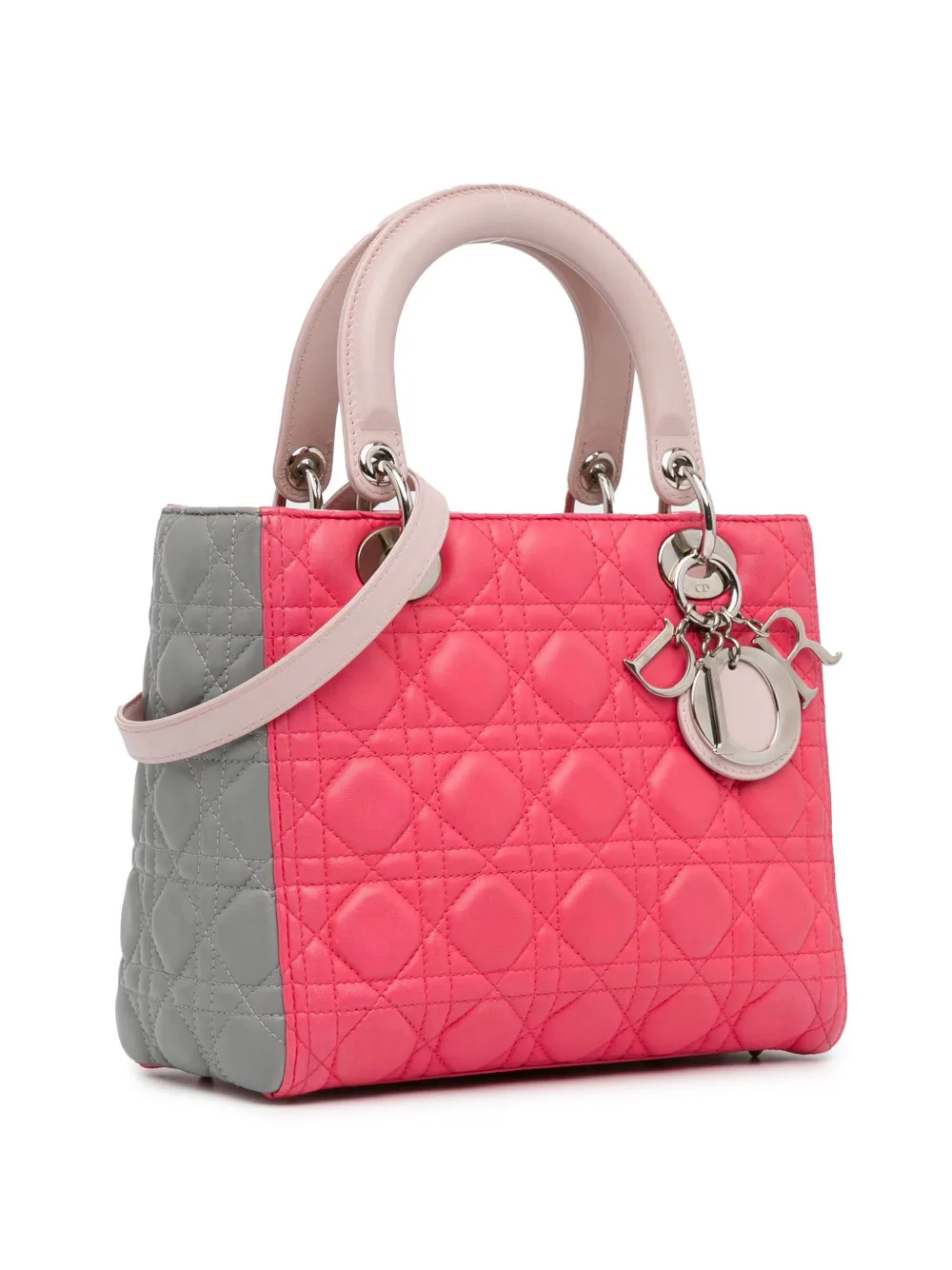 Christian Dior Pre-Owned 2014 Medium Tricolor Lambskin Cannage Lady Dior satchel | Pre-Owned | Image 2