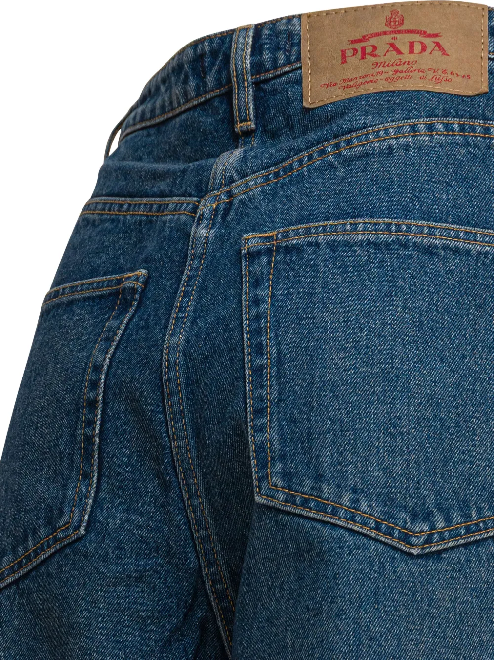 Prada Jeans met logoplakkaat Blauw