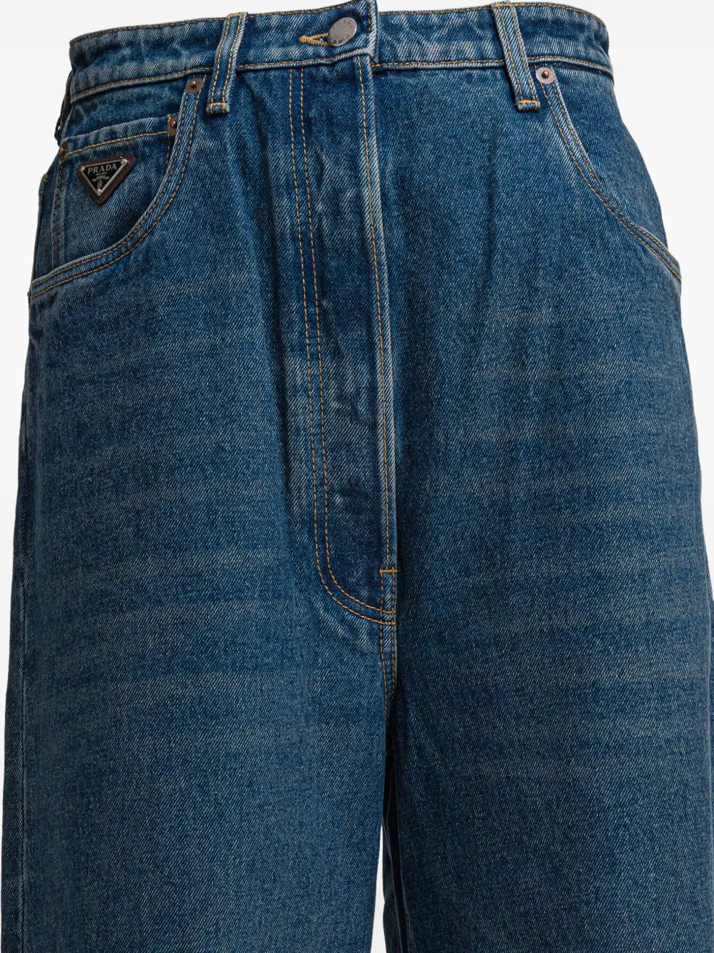Prada Jeans met logoplakkaat Blauw
