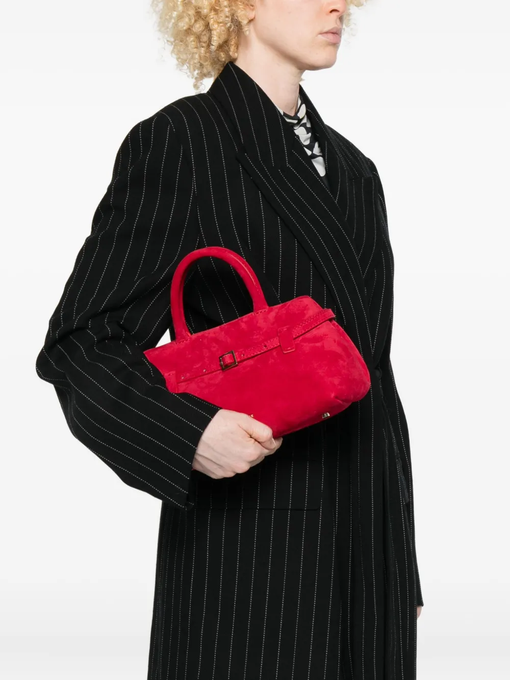 Manu Atelier Le Cambon Suede Tote Bag In Red