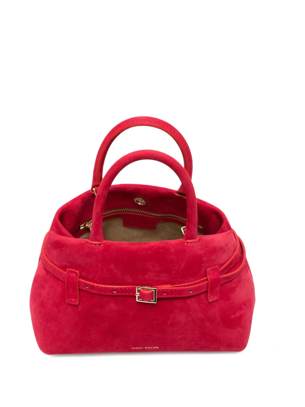 Manu Atelier Le Cambon Suede Tote Bag In Red