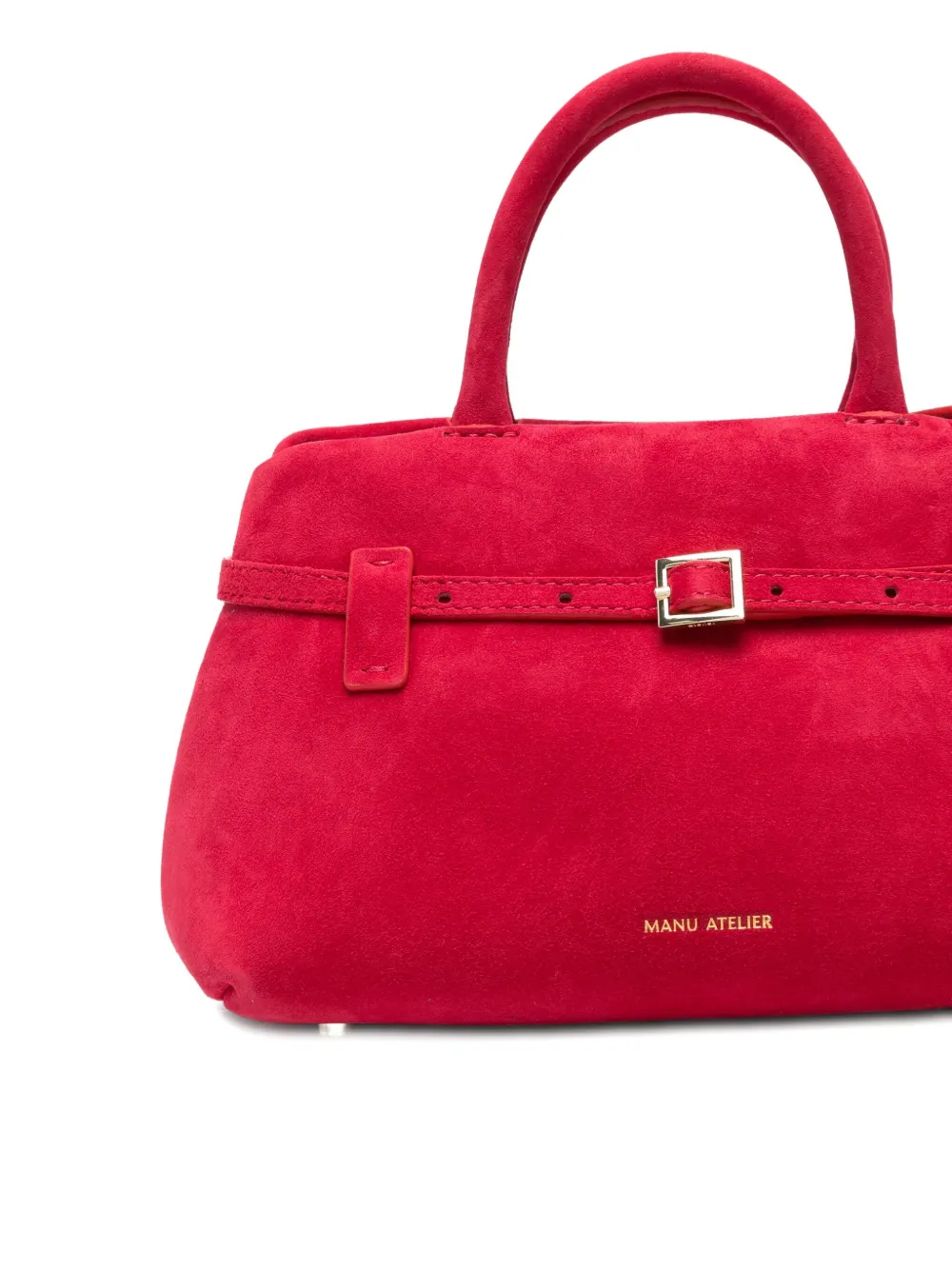 Manu Atelier Le Cambon Suede Tote Bag In Red