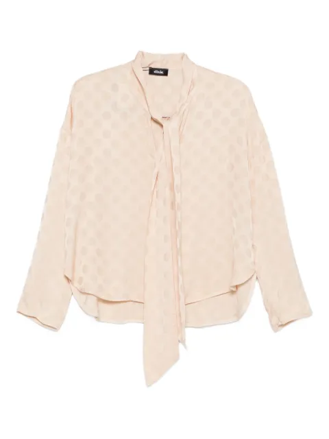 DIXIE polka-dot pattern tie-neck blouse