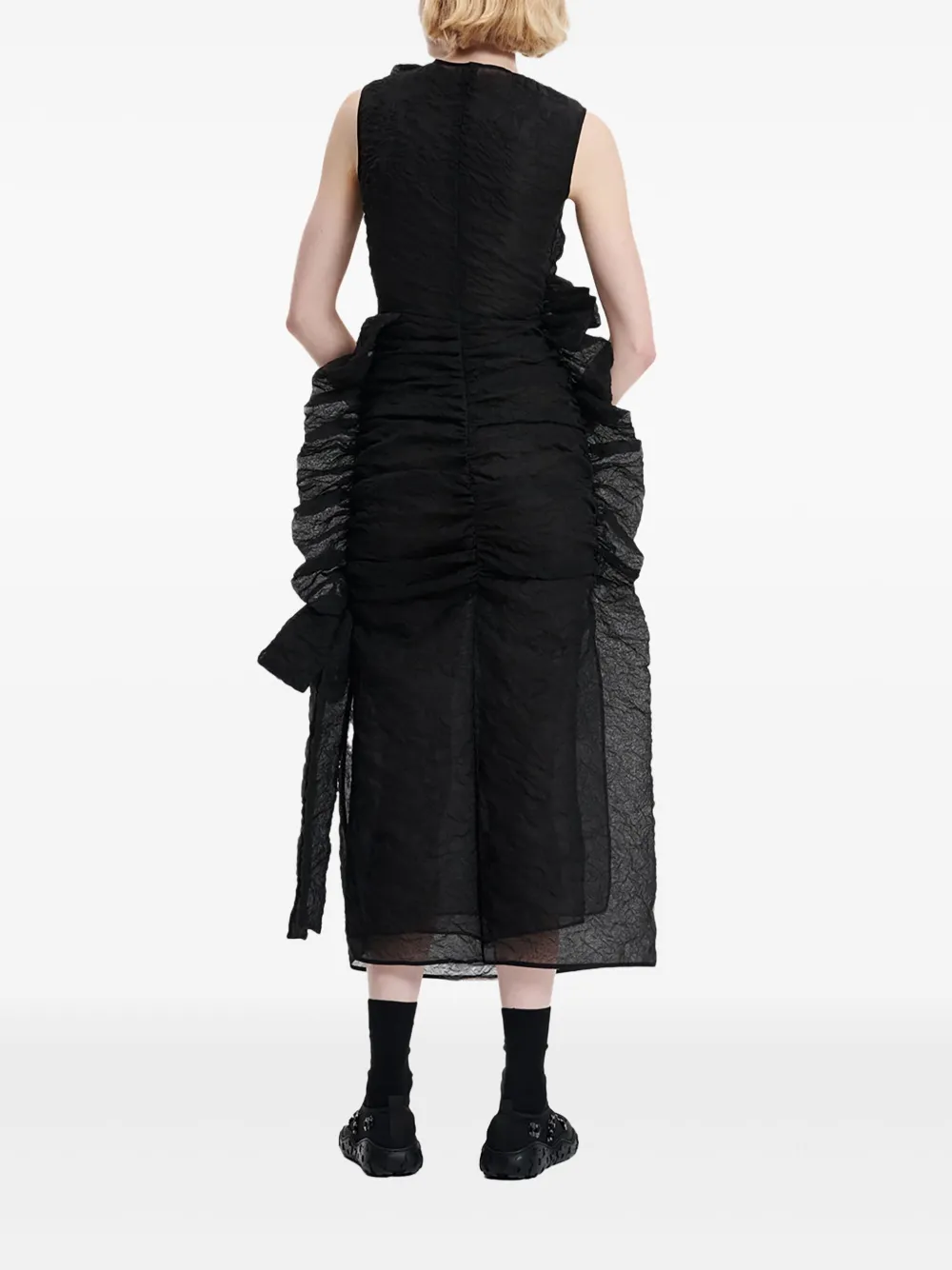 Cecilie Bahnsen Ruffled Sleeveless Dress In Black