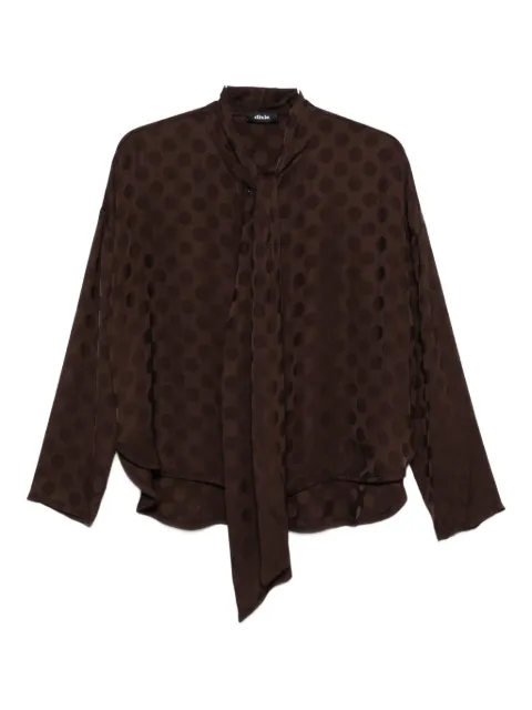 DIXIE polka-dot tie-neck blouse