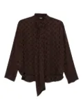 DIXIE polka-dot tie-neck blouse - Brown