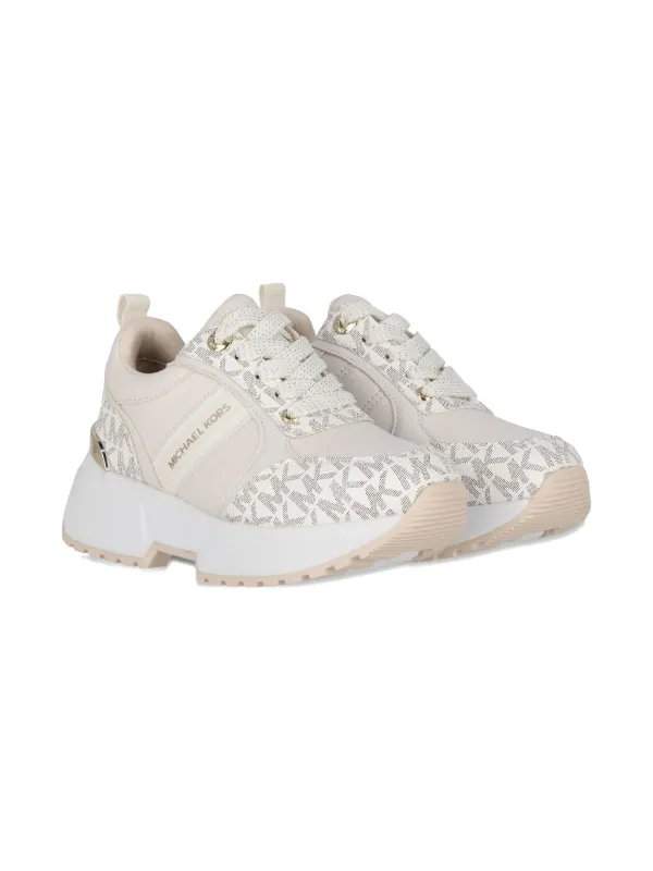 Michael Kors Kids Tenis Con Placa Del Logo Blanco FARFETCH CO