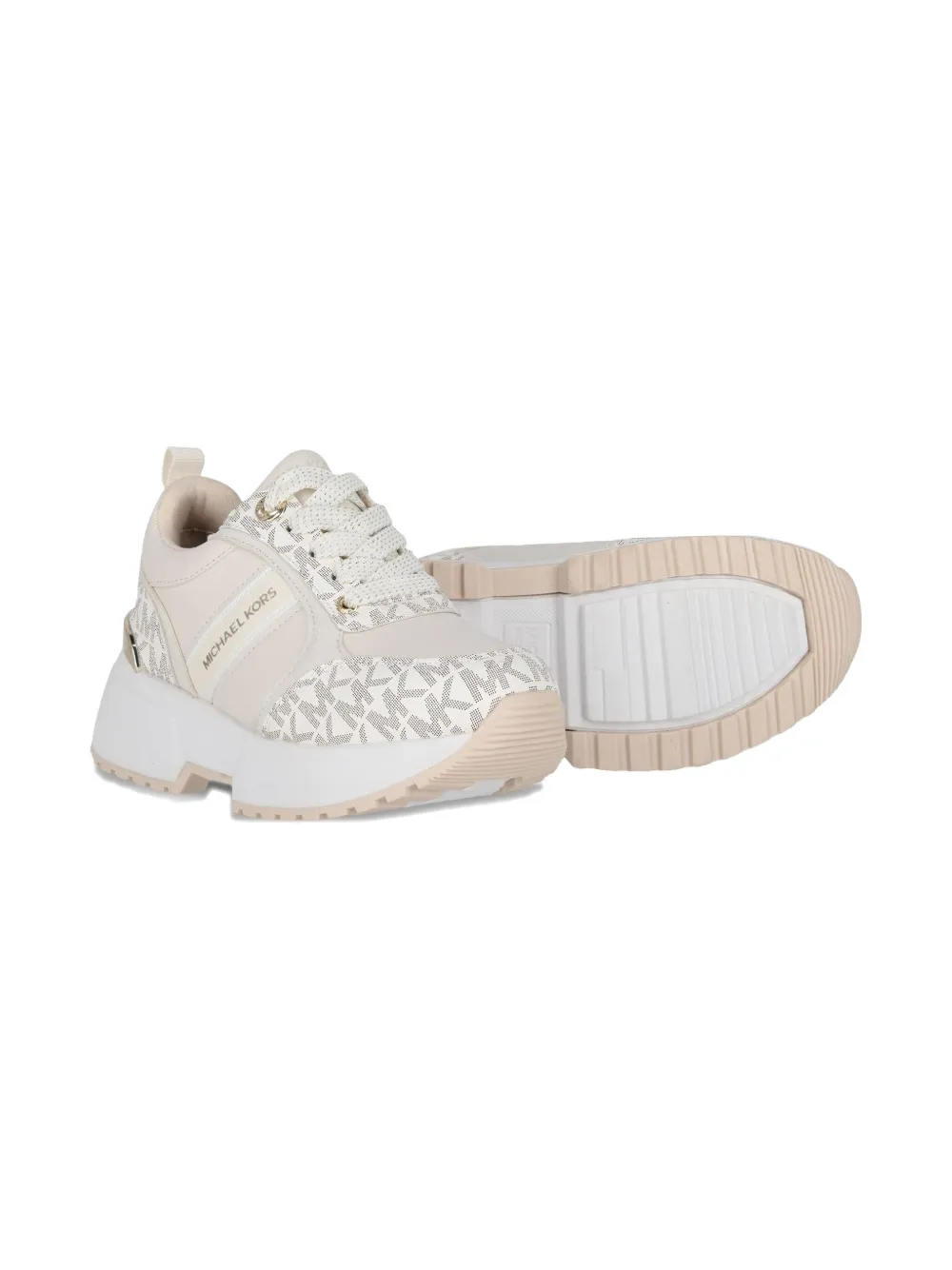 Michael Kors Kids logo-plaque platform sneakers White