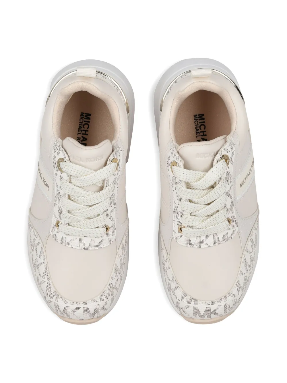 Michael Kors Kids logo-plaque platform sneakers White