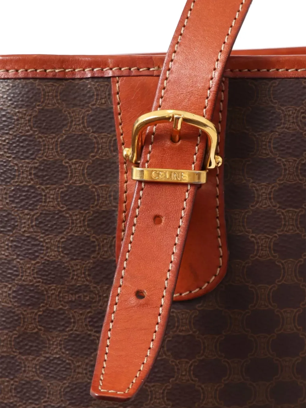 Pre-owned Celine 1995 Macadam Monogram Tote Bag In Brown