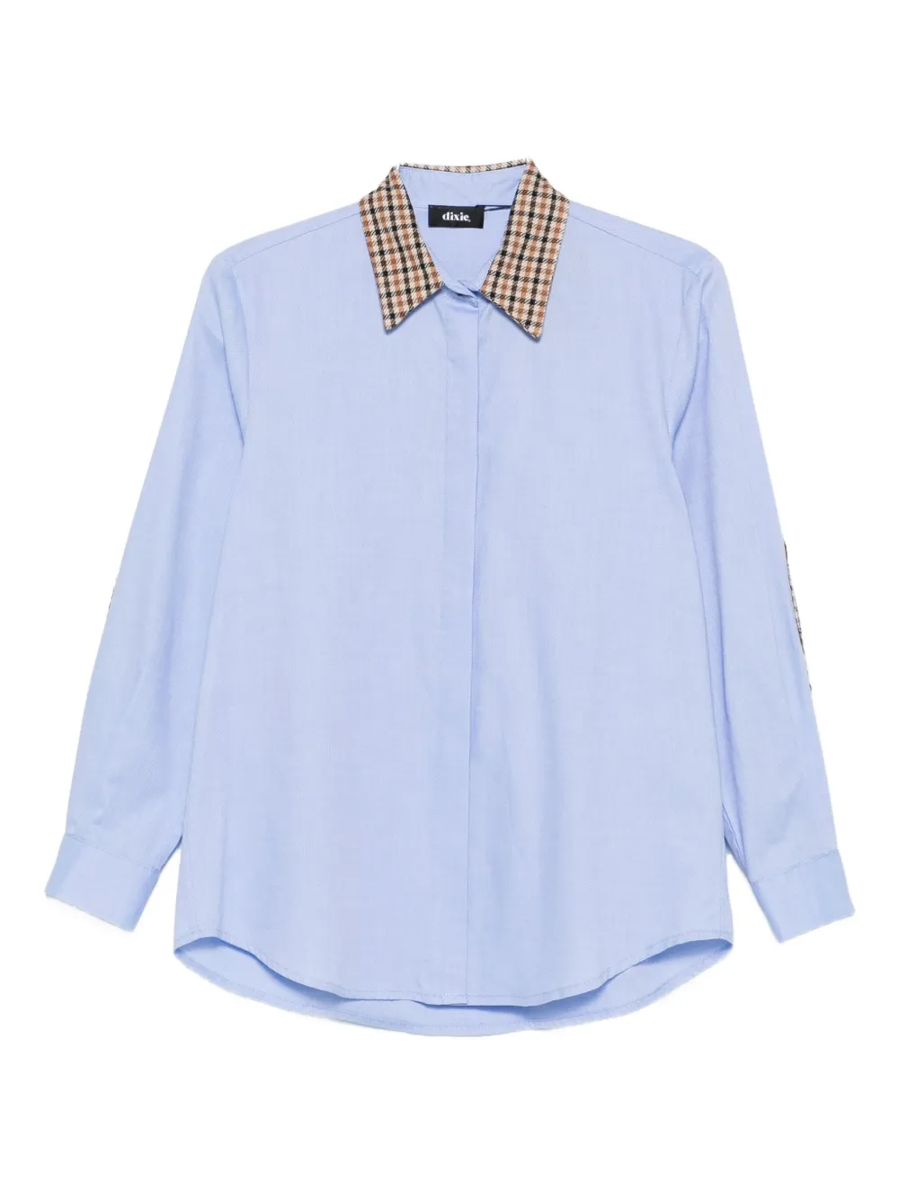 DIXIE checked-collar cotton shirt | Blue | Image 1
