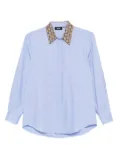 DIXIE checked-collar cotton shirt - Blue