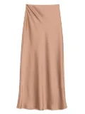 DIXIE satin midi skirt - Brown