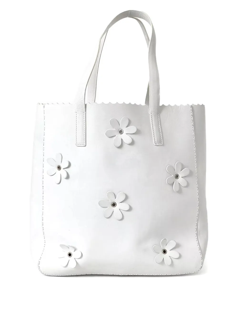 Prada Pre-Owned 1999 フローラル ハンドバッグ - ホワイト Prada Pre-Owned 1999 フローラル ハンドバッグ - ホワイト