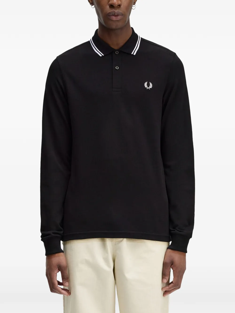 Fred Perry playera tipo polo con logo bordado | negro | Image 1