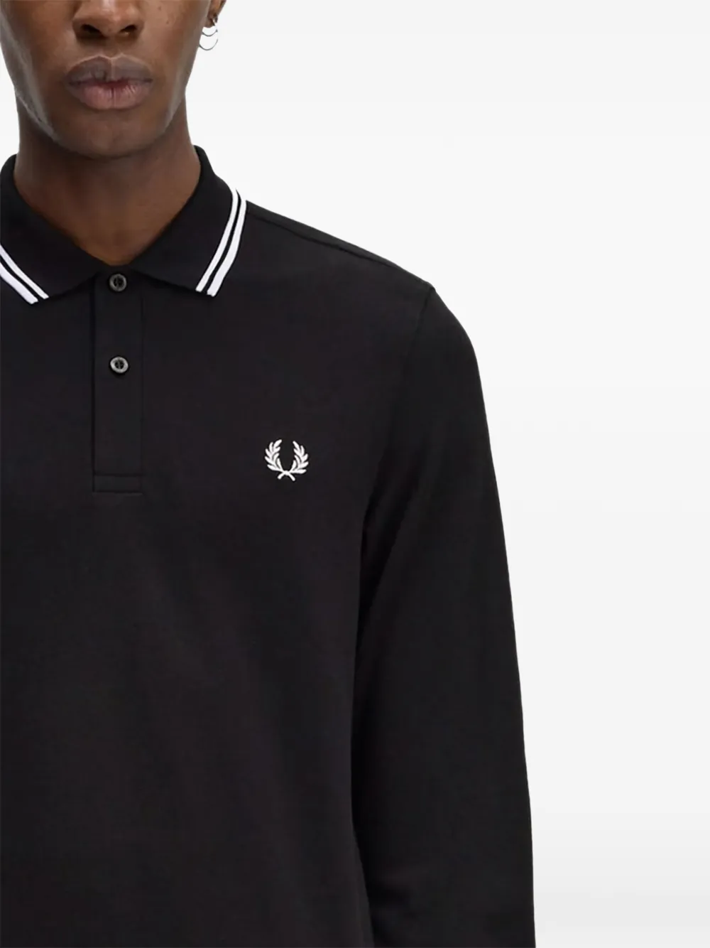 Fred Perry embroidered logo polo shirt - Zwart