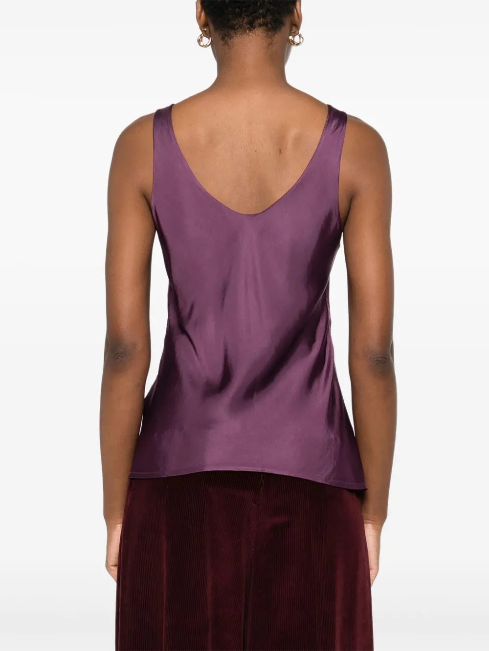 Dixie V-neck Satin Top In Red