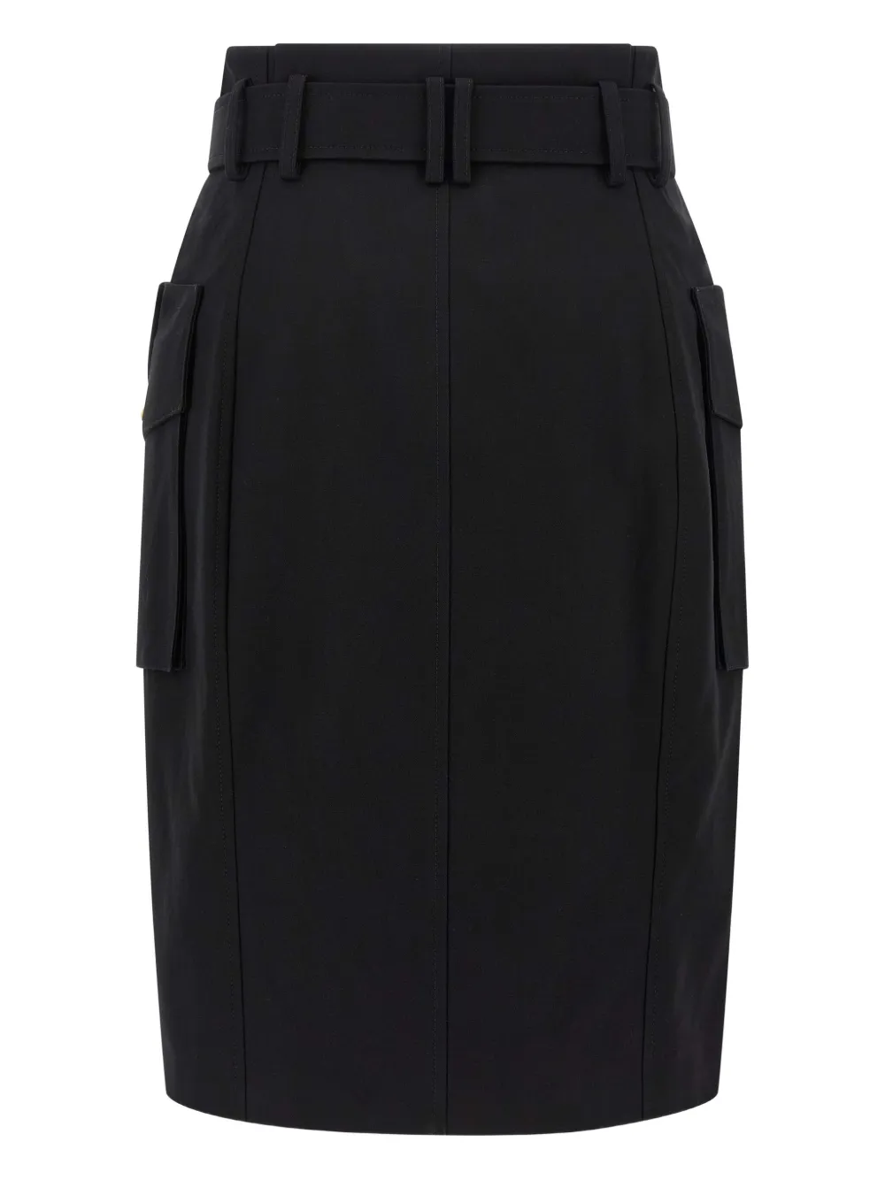 Balmain belted cargo pencil skirt - Zwart