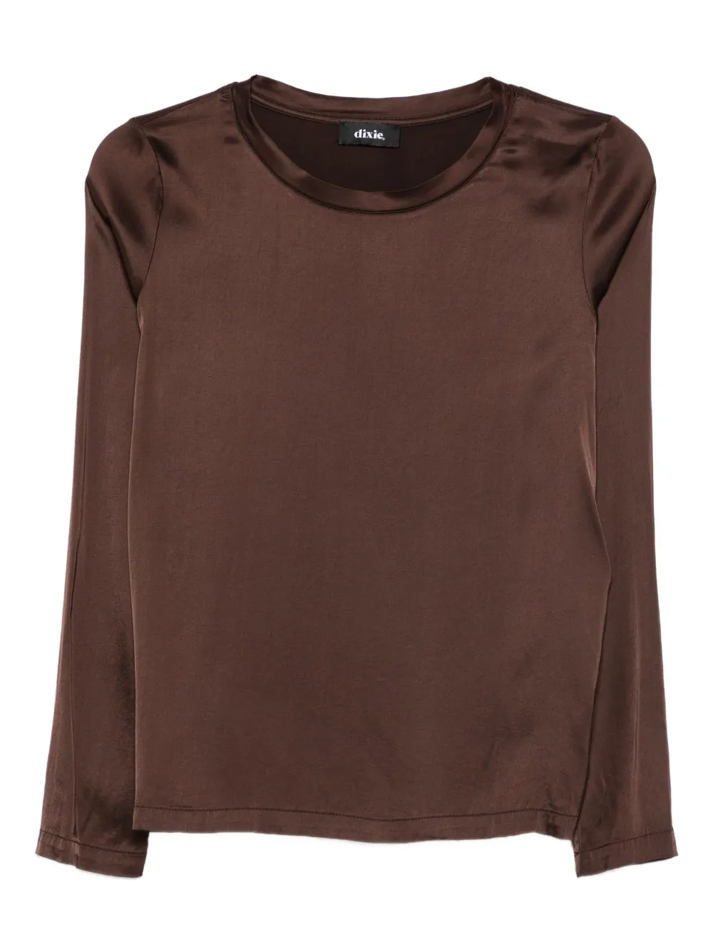 DIXIE long-sleeve satin T-shirt | Brown | Image 1