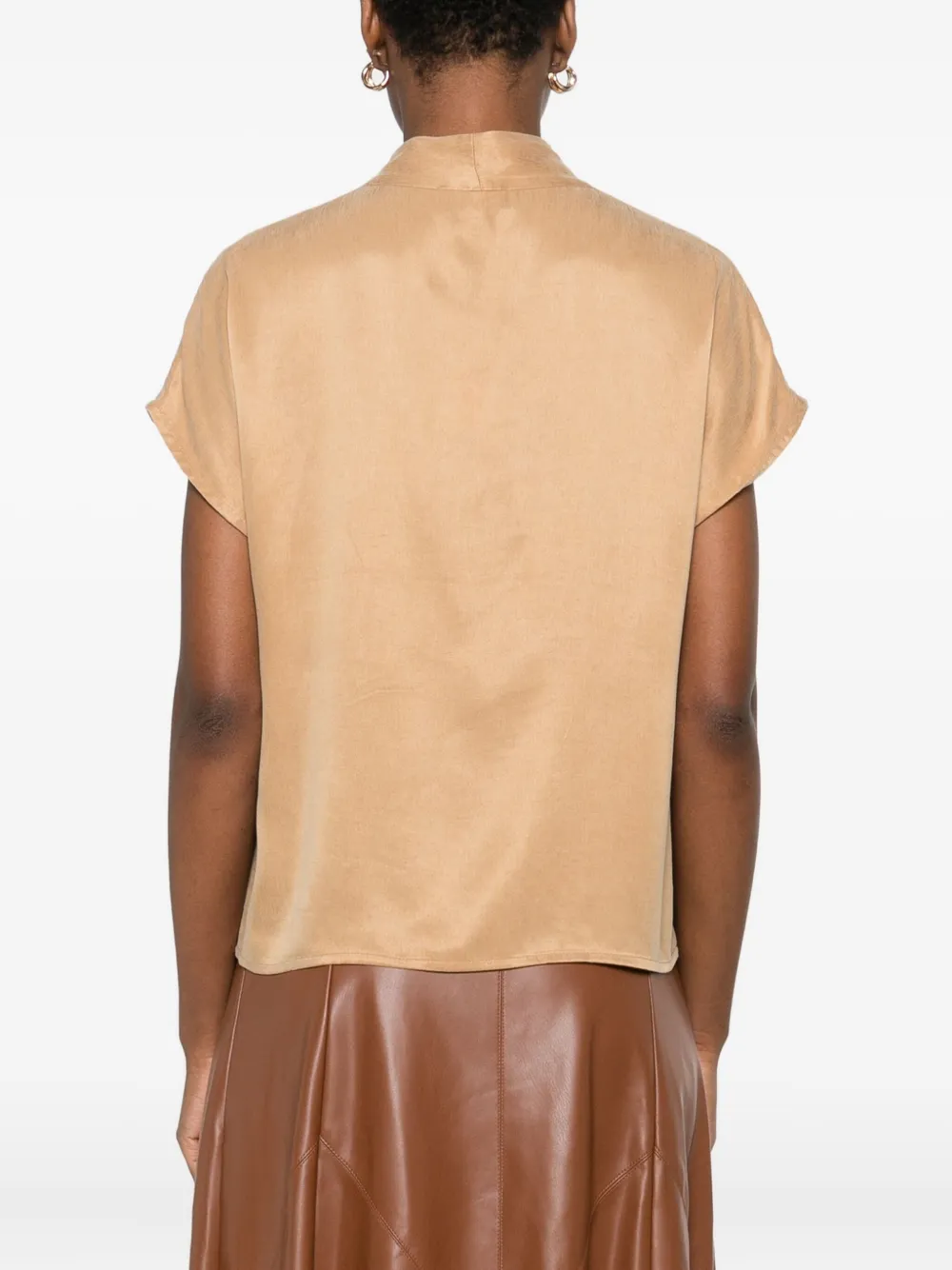 Dixie V-neck Short-sleeve Blouse In Neutral