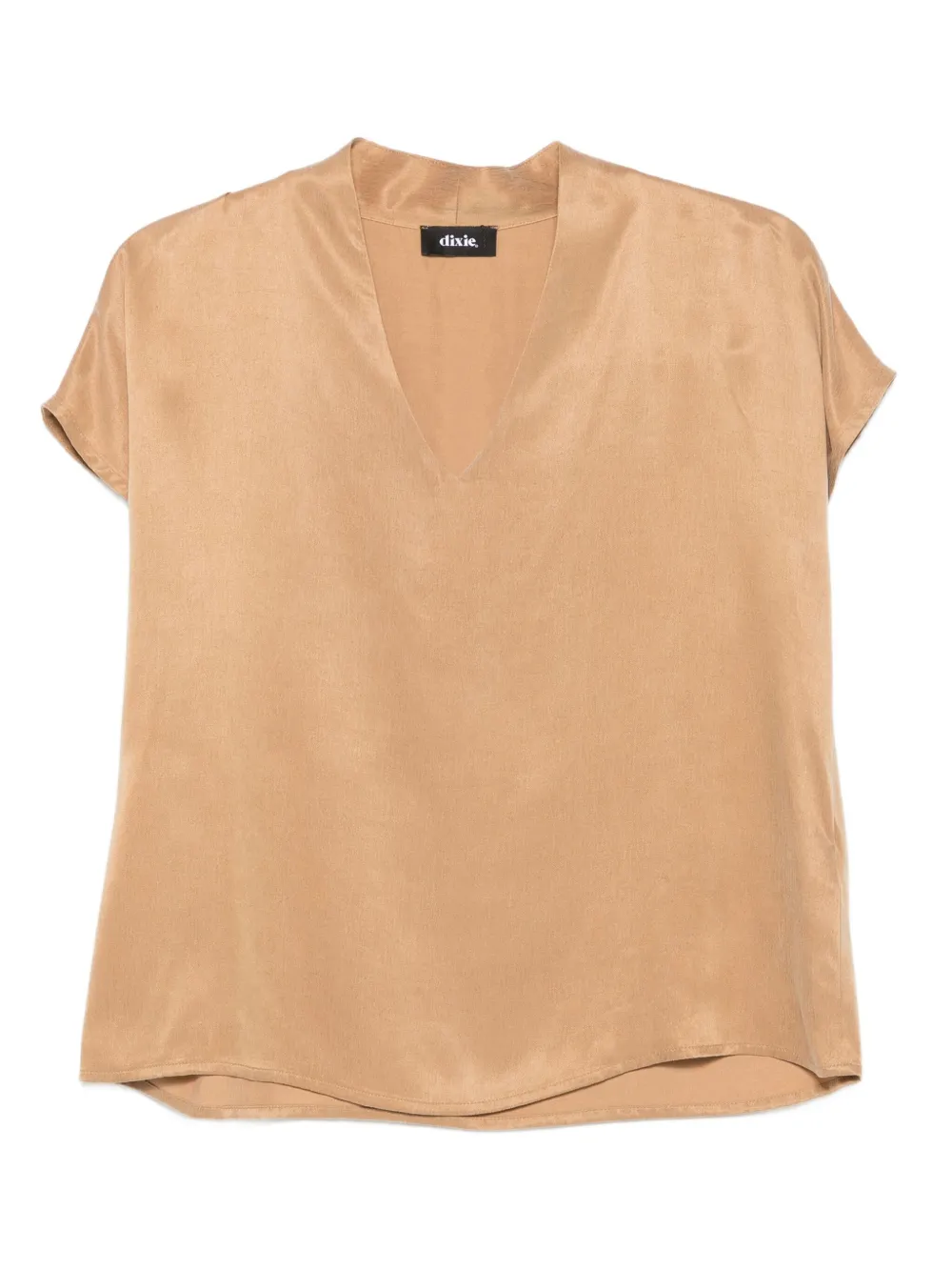 Dixie V-neck Short-sleeve Blouse In Neutral