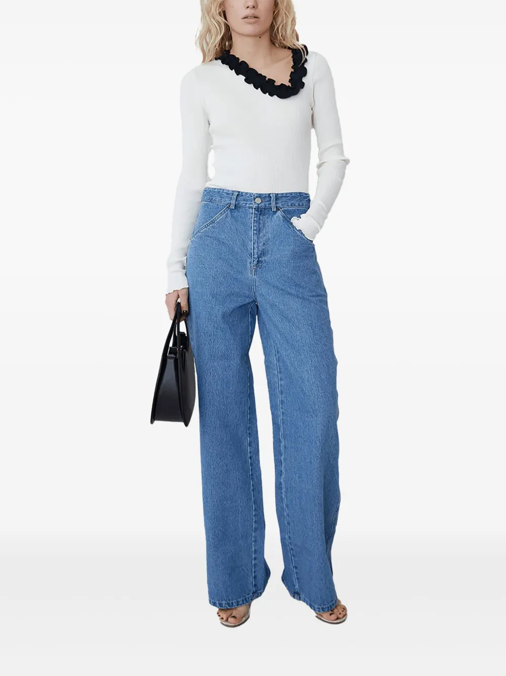 OpéraSPORT Camèlia jeans met geborduurde zak - Blauw