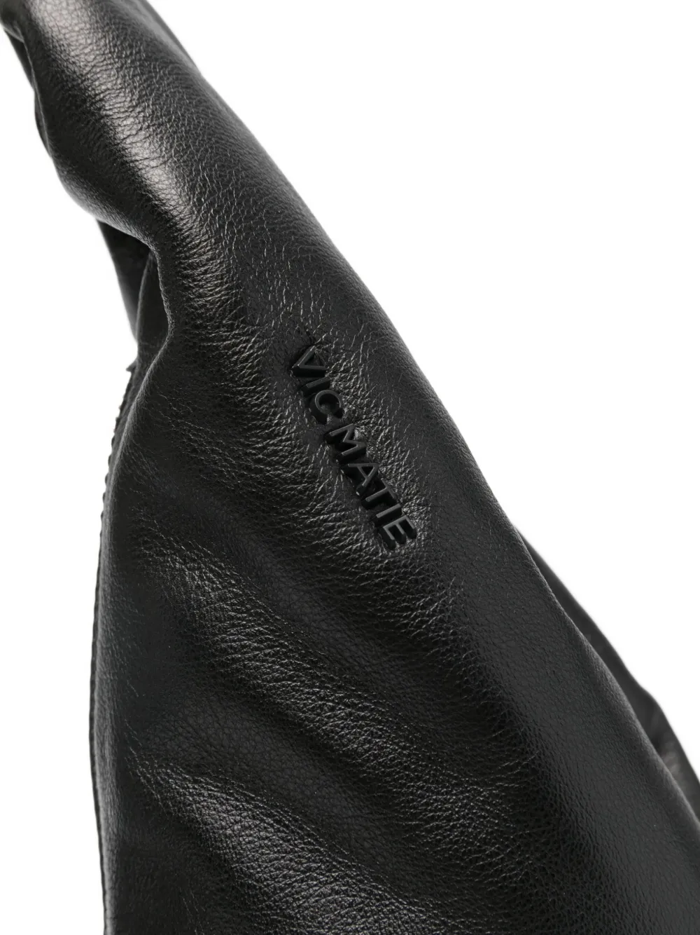 Vic Matie Curved-handle Leather Tote Bag In Black