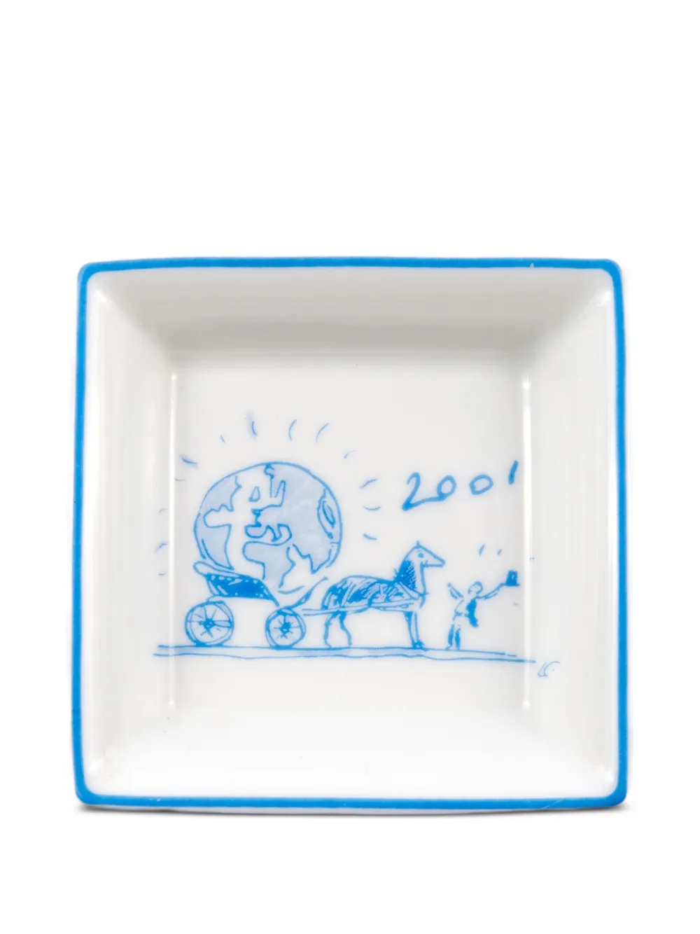 Hermès Pre-Owned 2001  globe-print organizer tray (8cm x 8cm) | White | Image 1