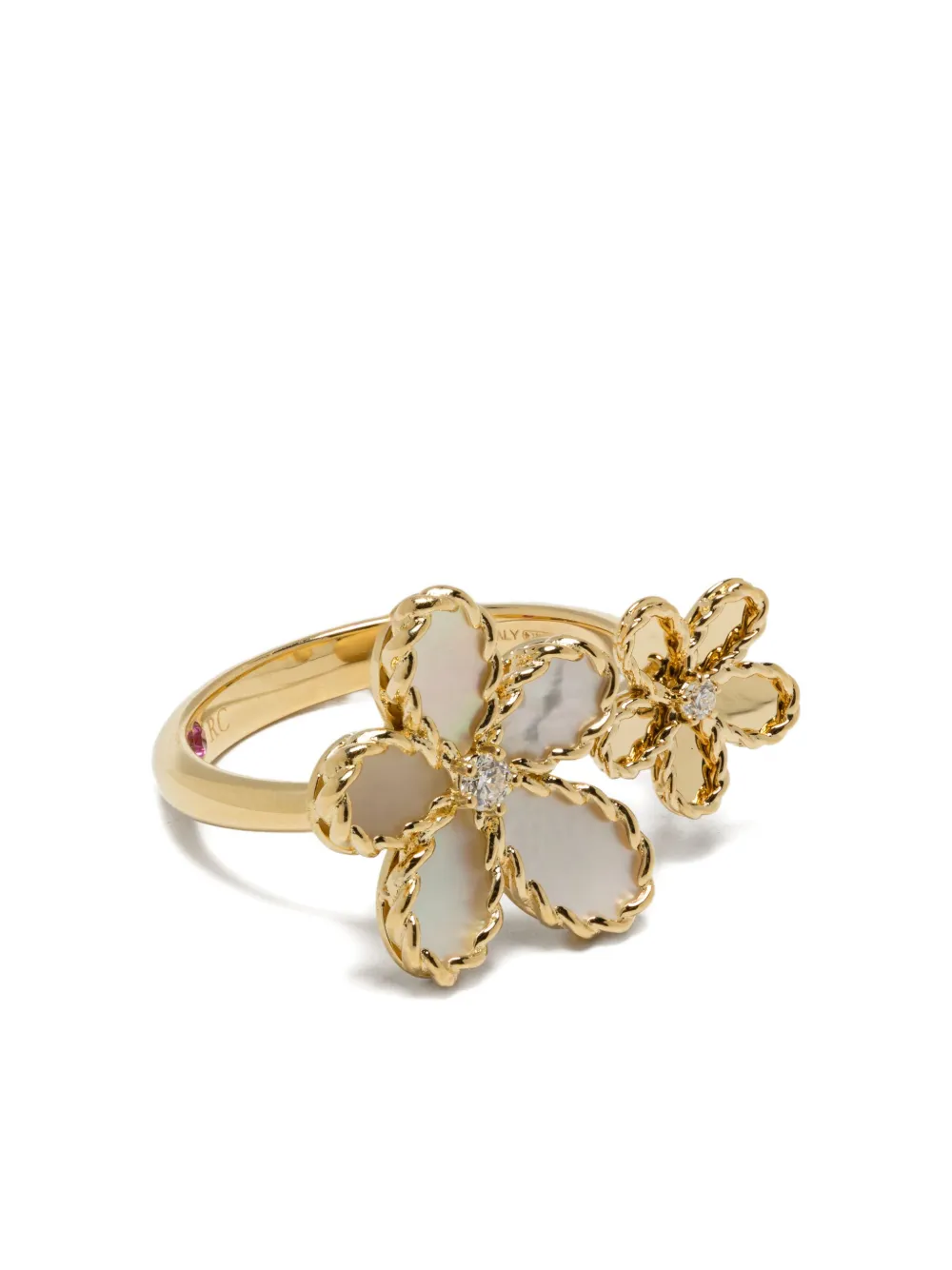 Roberto Coin 18K yellow gold diamond and mother of pearl ring - Roberto Coin 18K yellow gold diamond and mother of pearl ring -