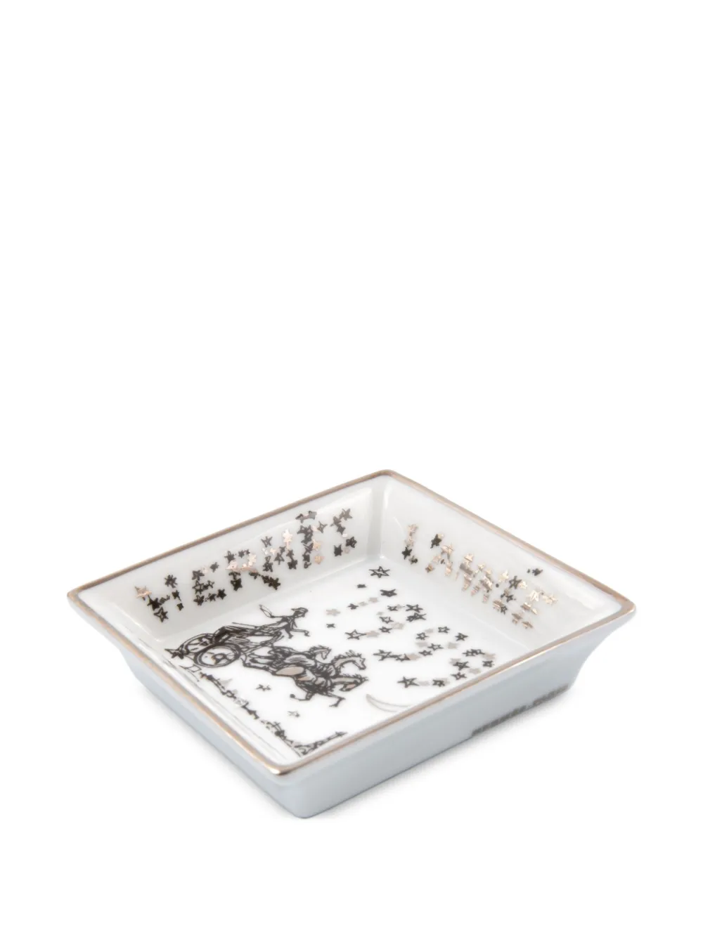 Hermès Pre-Owned  2001 '1999' star-print organizer tray (8cm x 8cm) | White | Image 1