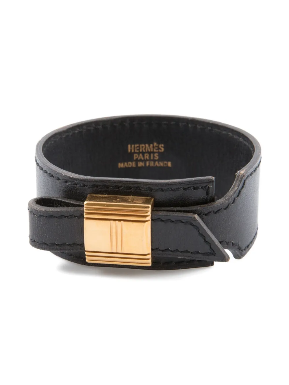 Hermès Pre-Owned 1999 H leather bracelet - ブラック Hermès Pre-Owned 1999 H leather bracelet - ブラック