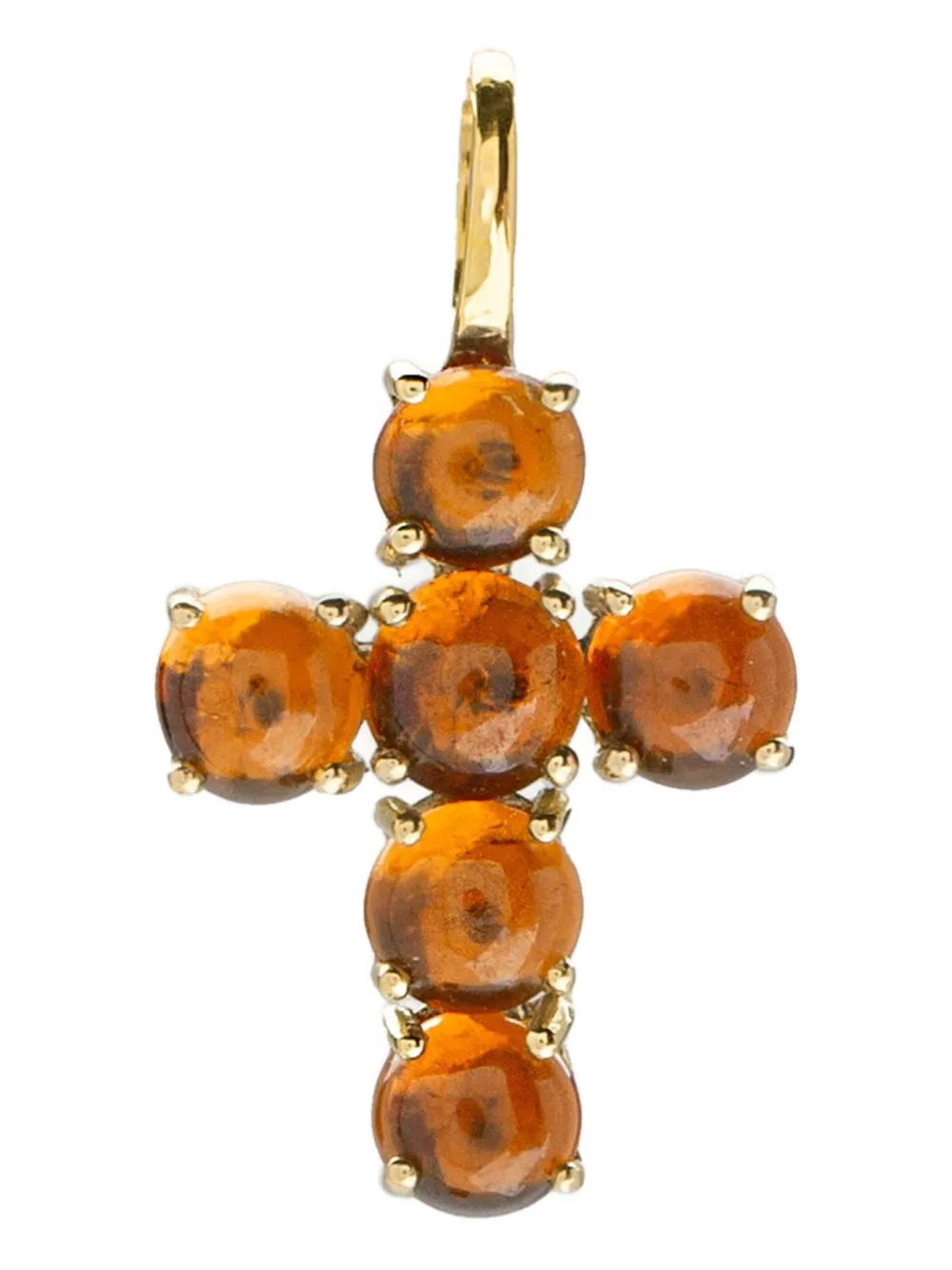 We by WHITEbIRD 18K yellow gold Ismène Cross carnelian pendant - オレンジ We by WHITEbIRD 18K yellow gold Ismène Cross carnelian pendant - オレンジ