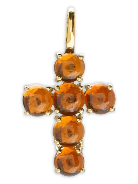 We by WHITEbIRD 18K yellow gold Ismène Cross carnelian pendant
