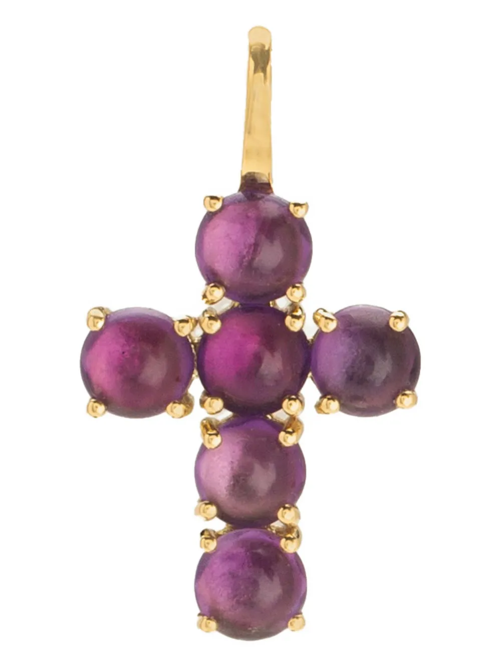 We by WHITEbIRD 18K yellow gold Ismène Cross amethyst pendant - パープル We by WHITEbIRD 18K yellow gold Ismène Cross amethyst pendant - パープル