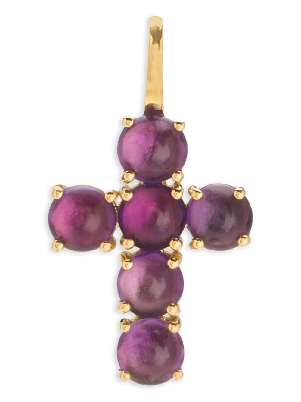 We by WHITEbIRD 18K yellow gold Ismène Cross amethyst pendant - パープル We by WHITEbIRD 18K yellow gold Ismène Cross amethyst pendant - パープル