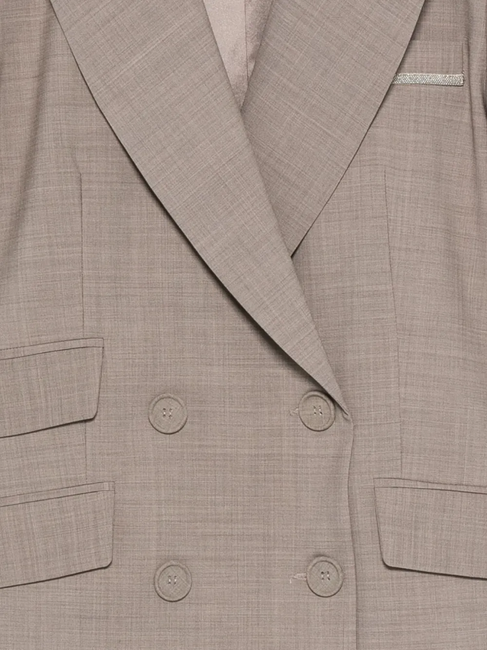 D Exterior Double-breasted Flap-pocket Jacket In Gray