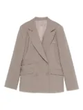 D.Exterior double-breasted flap-pocket jacket - Neutrals