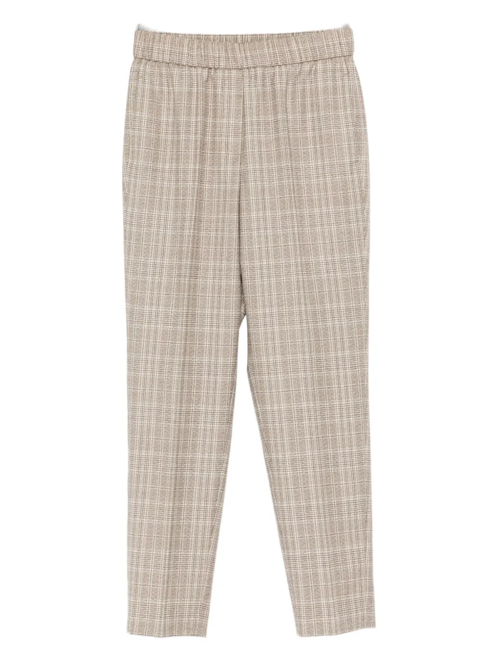 Peserico Checked Elasticated-waist Trousers In Neutral