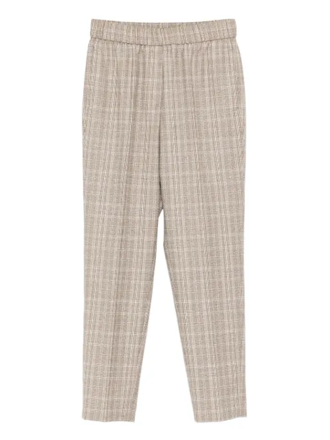 Peserico checked elasticated-waist trousers