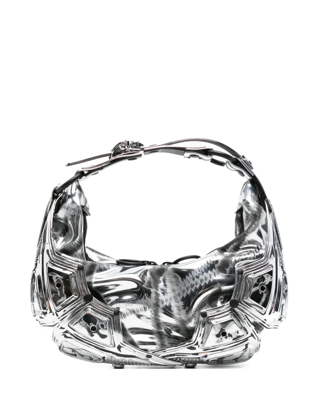 Innerraum Metallic-effect Top-zip Shoulder Bag In Silver