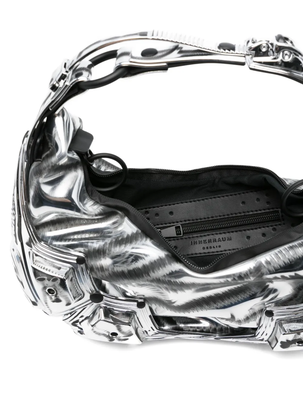 Innerraum Metallic-effect Top-zip Shoulder Bag In Silver