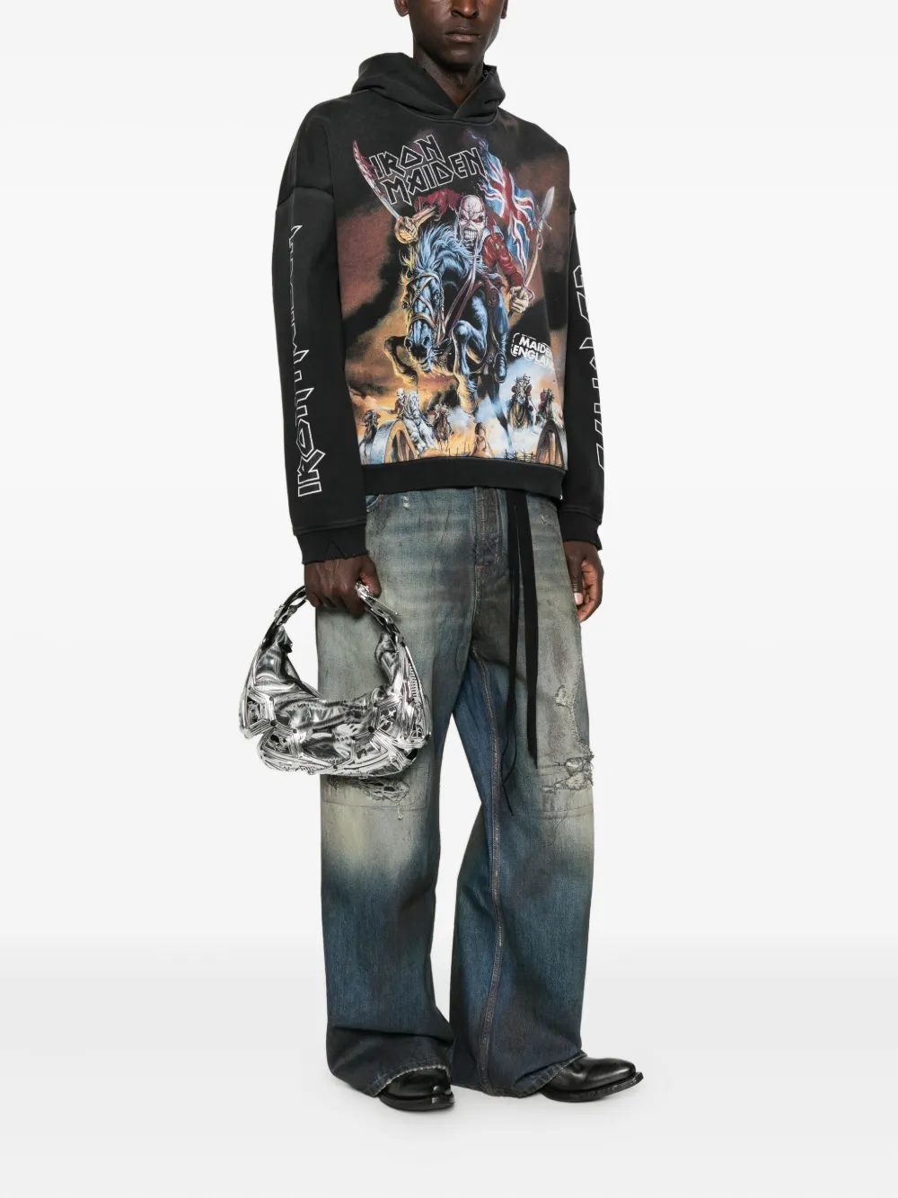 Innerraum Metallic-effect Top-zip Shoulder Bag In Silver