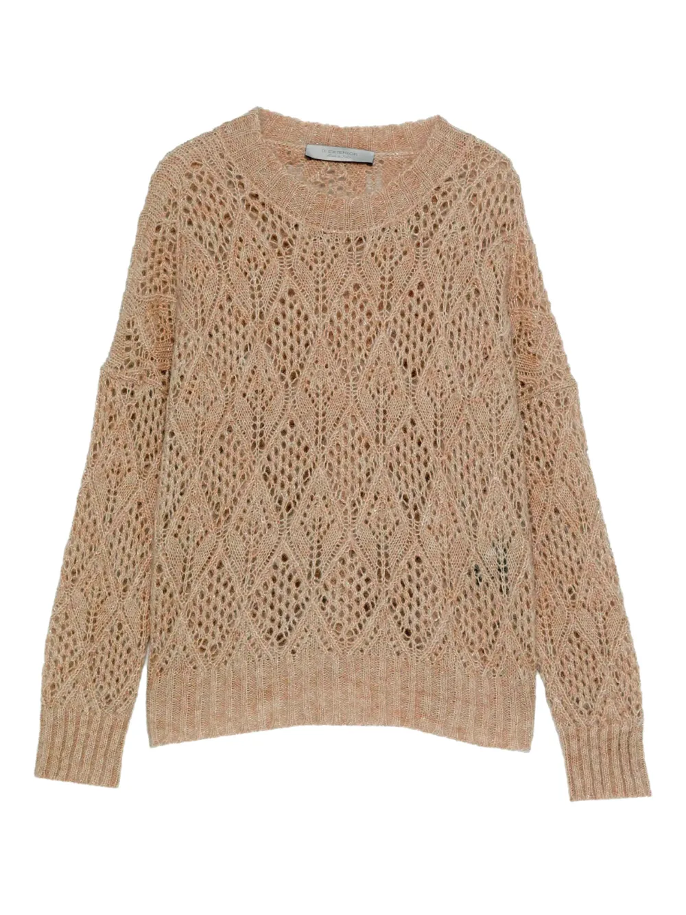 Open-Knit Round-Neck Sweater