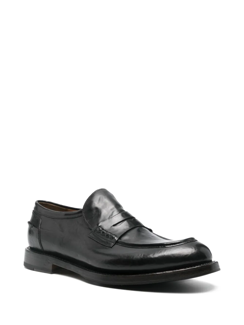 Silvano Sassetti penny-strap leather loafers Black