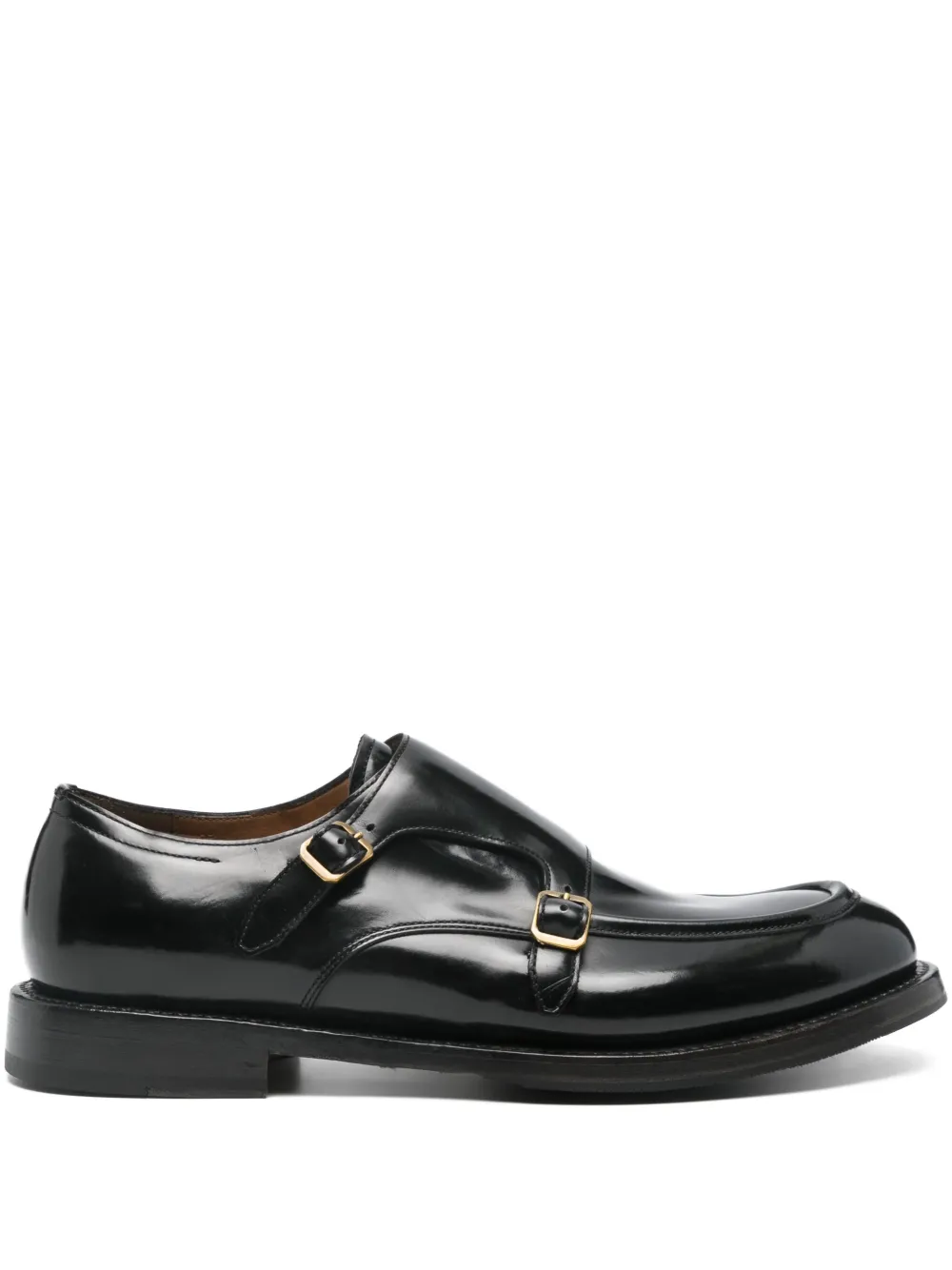 Silvano Sassetti double-buckle leather shoes Black
